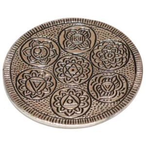 Incense plate made of aluminium, approx. 10 cm, various motifs